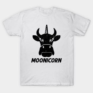 Moonicorn Funny Dairy Cow with Unicorn Cute Farm Animal Lover Gift T-Shirt